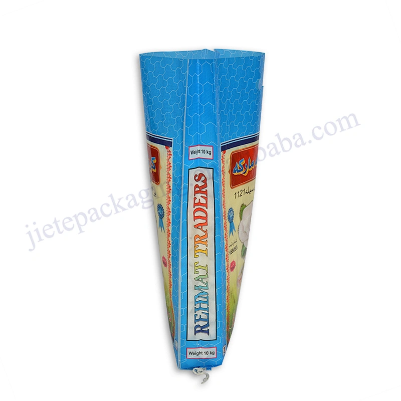 Customized bopp laminated 10kg pp rice bag with D handle for millet, flour, buckwheat, sorghum,grain