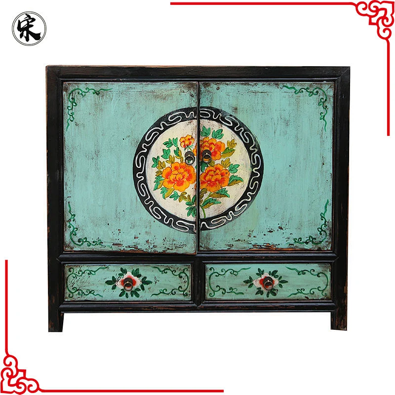 chinese antique storage painted furniture for store use