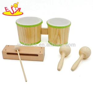New hottest music toys wooden baby drum set for education W07A075