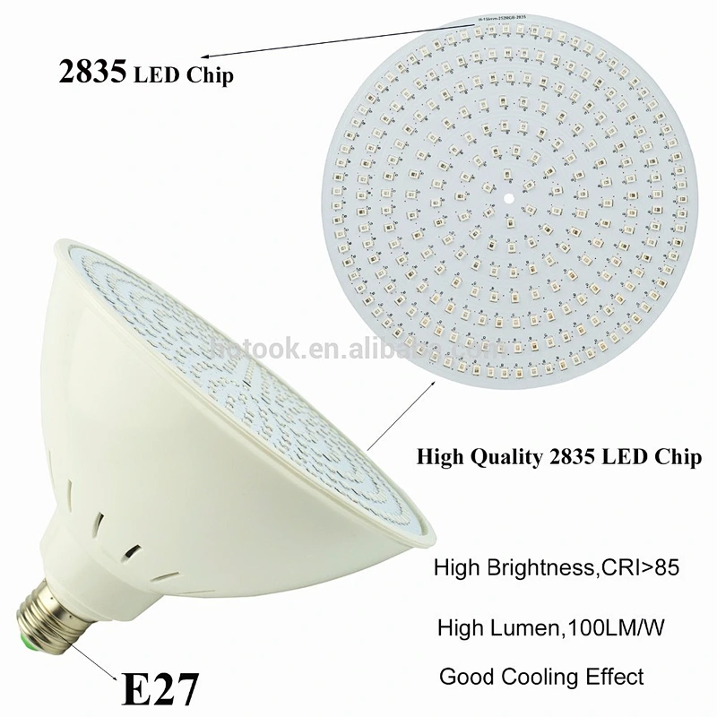 AC12V 35W PAR56 E27 2 Wire Sync RGB LED Pool Light, Power Line Communication with 100M Long Distance Control