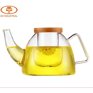 hot selling products borosilicate glass tea kettle with filter