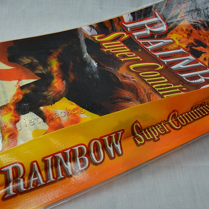 Customized transparent plastic printed and laminated pp woven feed bag for chicken,cow,sheep,horse