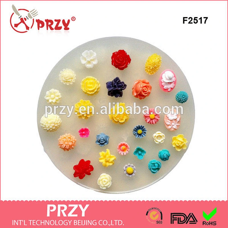F2517 Silicone flower Fondant Fabric Cake Border Sugarcraft Mold