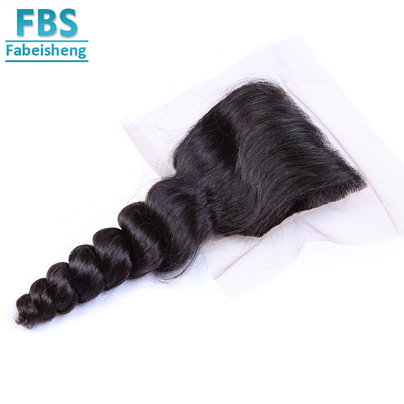 2018 FBS high quality natural black color Brazilian 4*4 lace closure