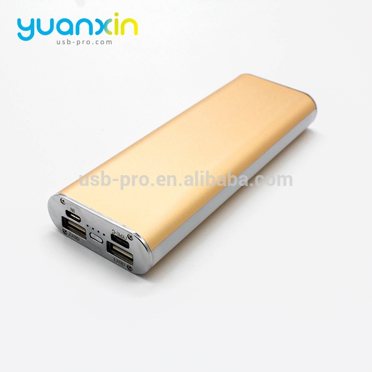 8000mAh Color Silver Red Blue Green Material Metal With LED lights Power Bank