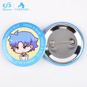Customized printed round tinplate gloss lamination button badge