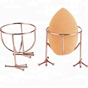 2pc Metal alloy Rose Gold chicken frame makeup blender Sponge drying stand holder