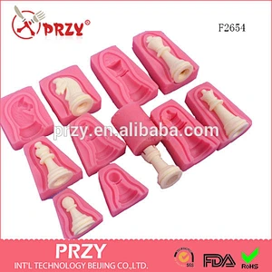 F2654 PRZY A set of International chess fondant mold, chess silicone mold chess chocolate mold