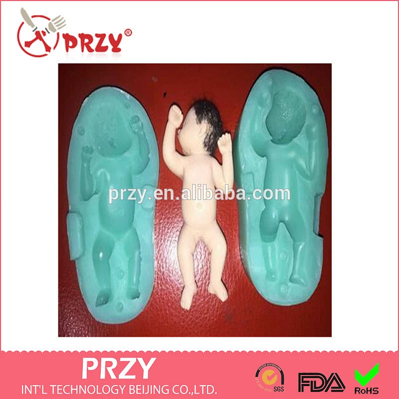 F1876 PRZY Sleeping Baby Silicone Mold Fondant Silicon Mold Cake Decoration Mold