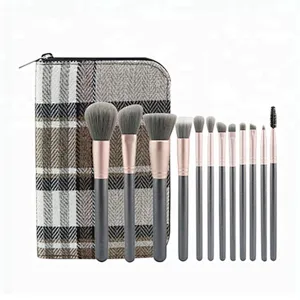 12pcs Private Label Face Blending Makeup Brushes Set With Bag Soft Synthetic Hair For Beauty Cosmetics pincel maquiagem