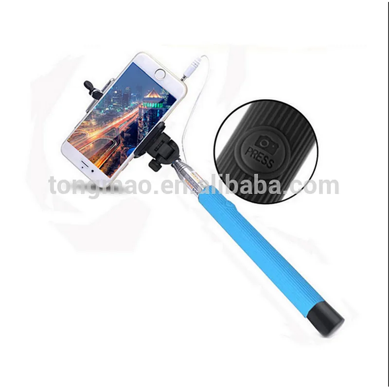 Universal For Mobile Phone Telescopic S/S cable Selfie Stick