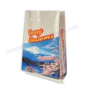 Sell well printed pp woven rice bag 5kg with D handle