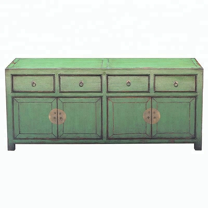 chinese solid wood pine lacquer buffet furniture