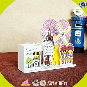 wholesale baby wooden decorative music box kids brush pot wooden decorative music box W02A035