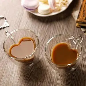 2018 China wholesale price heat shaped glass coffee wine cup double wall resistant heat mug