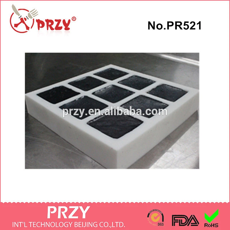 PR521 Handmade soap square 9 hole silicone mold moulds silicone moulds can be customerized