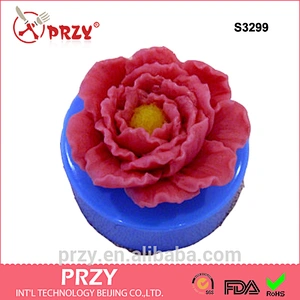 S3299 Decorative Peony flower soap silicone mold Peony flower candle mould for sell
