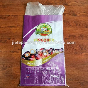 25kg Customized design printing plastic pp woven fertilizer packaging bag with lining for plant,farm
