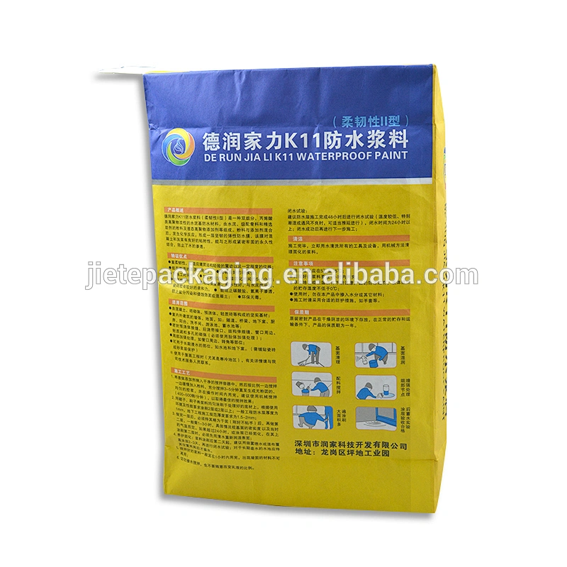 Made in china kraft paper block bottom bag for mineral granular such as powder,waterproof slurry,glue,cement