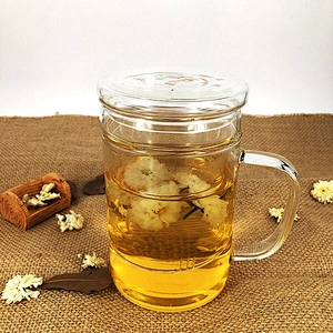 China Supplier Hot Sale Borosilicate Glass Pot Customized Logo Tea Pot with Infuser 400ml Handmade Heat-resistant Glass Tea Pot
