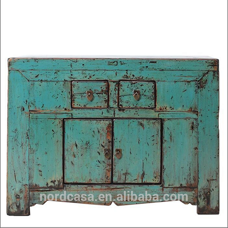 recycle elm wood two door two drawer chinese antique style living room furniture