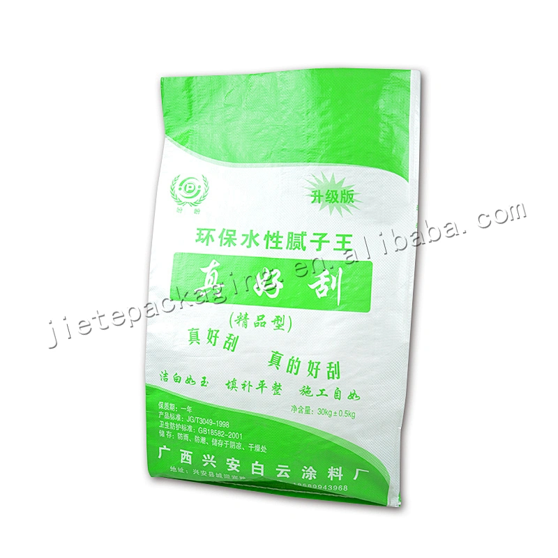 Cheap construction use 30kg white plastic pp woven cement bag for wall putty powder and mortar