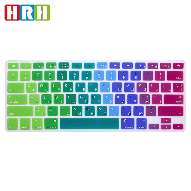 Silicone US Russian Colorful Keyboard Protective Film cover  new for macbook pro retina display 13 inch 15 inch
