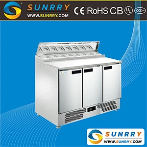 Three Doors Salad Bar Stainless Steel Covered Salad Bar 8 Pans (SY-RST1365S-1 SUNRRY)