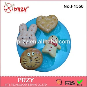 Candy Cookies Mold Fondant Silicone Chocolate Rabbit And Heart Shape Mold