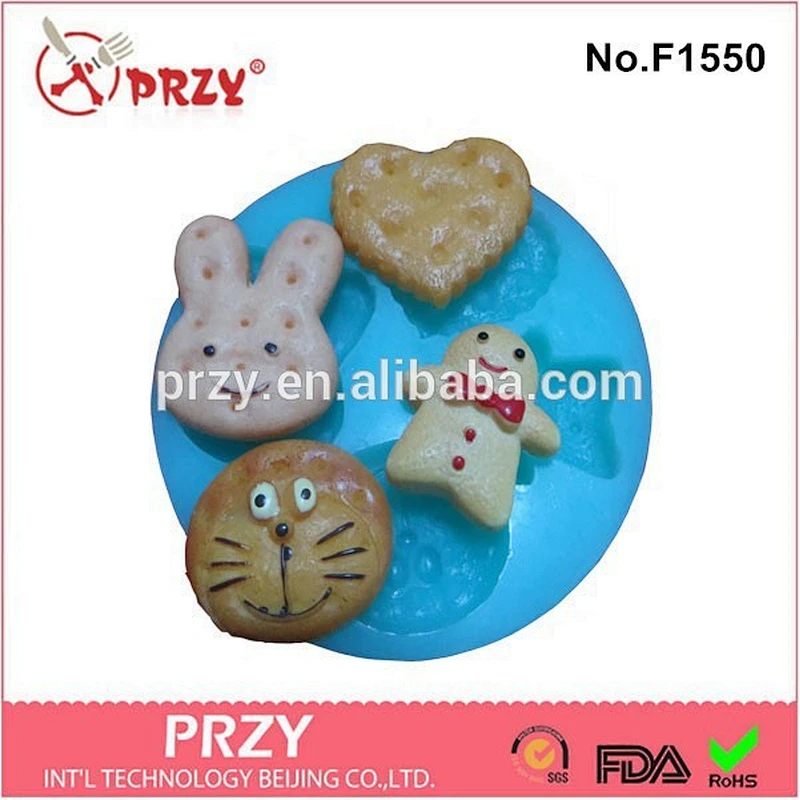 Candy Cookies Mold Fondant Silicone Chocolate Rabbit And Heart Shape Mold