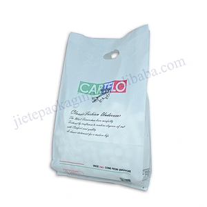 Customized pe plastic packaging bag with logo,D handle for clothes,shoes,shopping,marekt