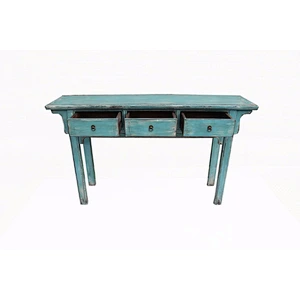 Chinese antique high glossy 3 drawer console table