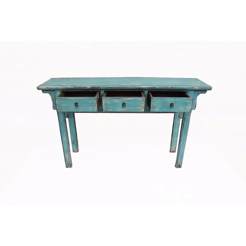 Chinese antique high glossy 3 drawer console table