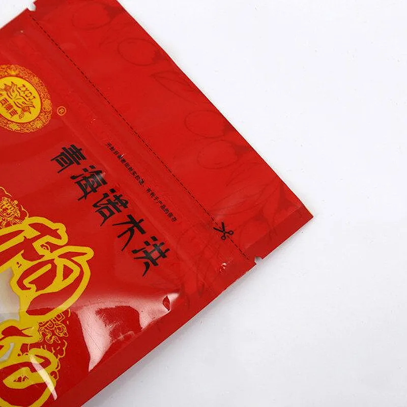 Custom wholesale red PE bag for wrapping goji berries