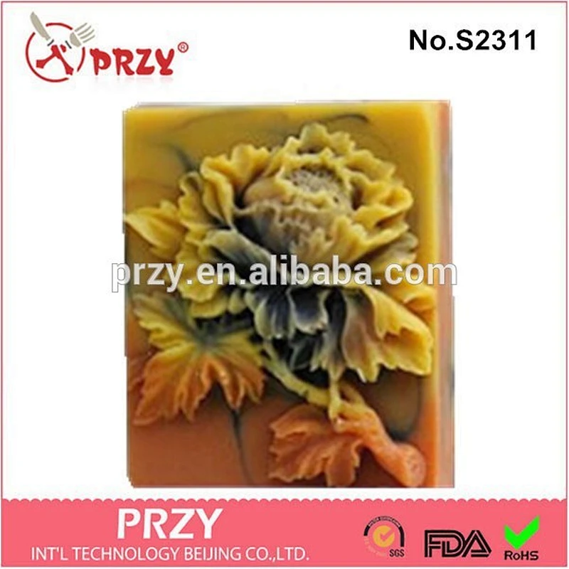 PEONY 9 Bars silicone soap molds for soap making