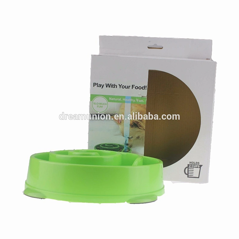 Outward Hound Fun Feeder Slow Feed Interactive Bloat Stop Dog Bowl Green New--