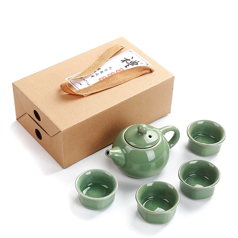 Customized 5 pcs Geyao Portable Tea Cup Set Factory Wholesale Ceramic Tea Set High Quality Porcelain Home Tea Pot Set