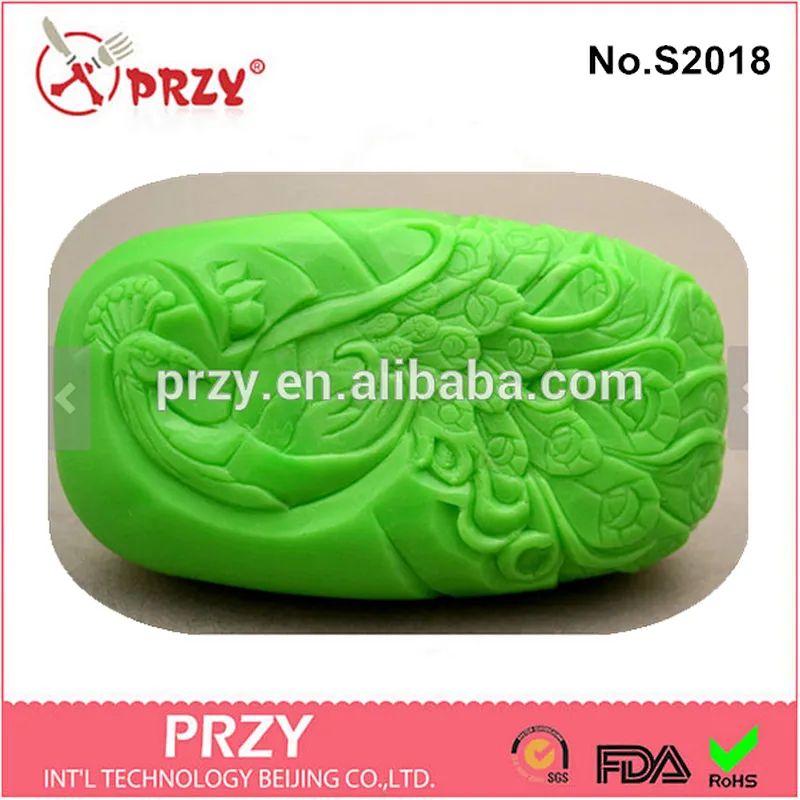 S2018 przy DIY craft peacock silicone mold for soap