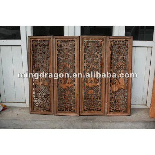 Chinese antique natural wood screen