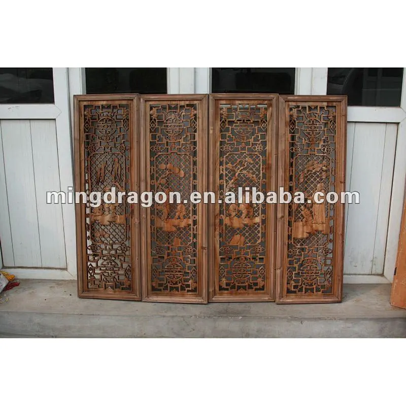 Chinese antique natural wood screen