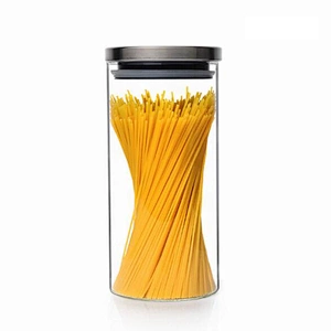 Kitchen Airtight Glass Canister Promotional High Borosilicate Storage Glass Bottle Transparent Food Glass Jar