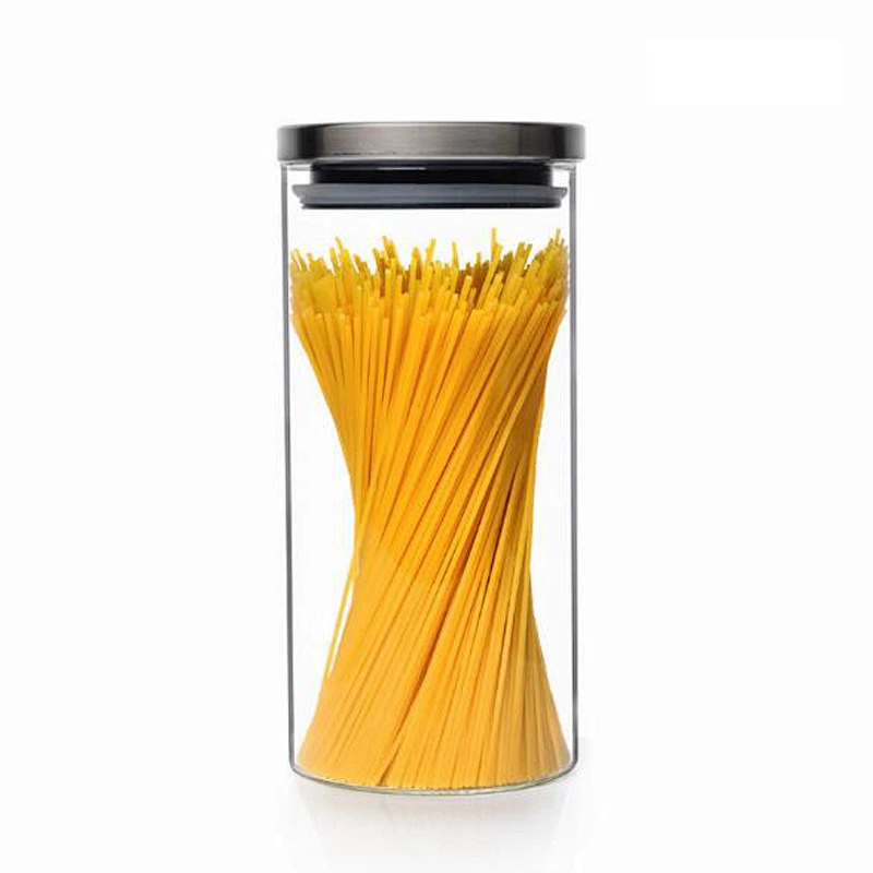 Kitchen Airtight Glass Canister Promotional High Borosilicate Storage Glass Bottle Transparent Food Glass Jar
