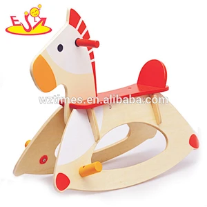 Wholesale best selling wooden black rocking horse toy for baby indoor playing W16D027A