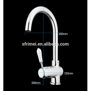 Water Long Neck Single Lever Kitchen Mixer Tap With Water Mark