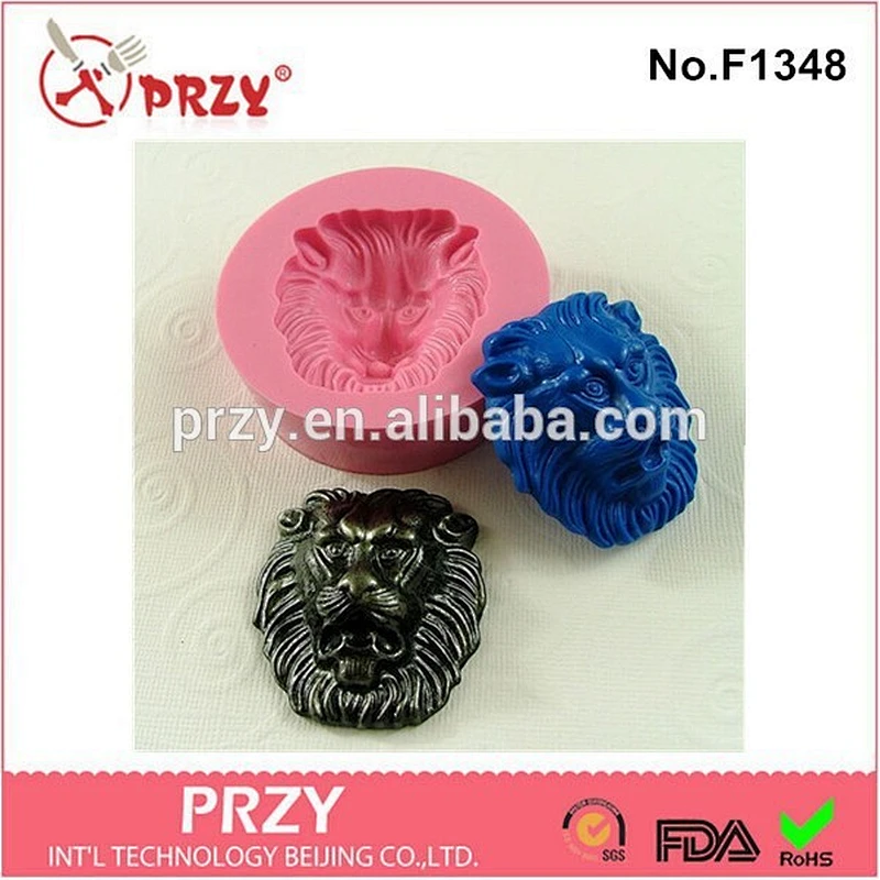 Eco-friendly fondant Large Lion Head polymer clay silicone cake mold