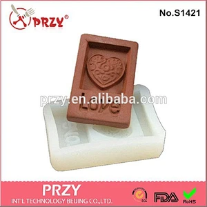 love printed handmade silicone soap mold