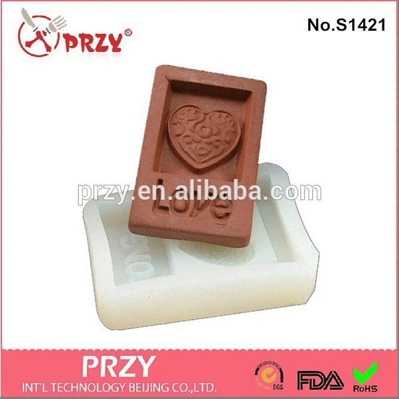 love printed handmade silicone soap mold