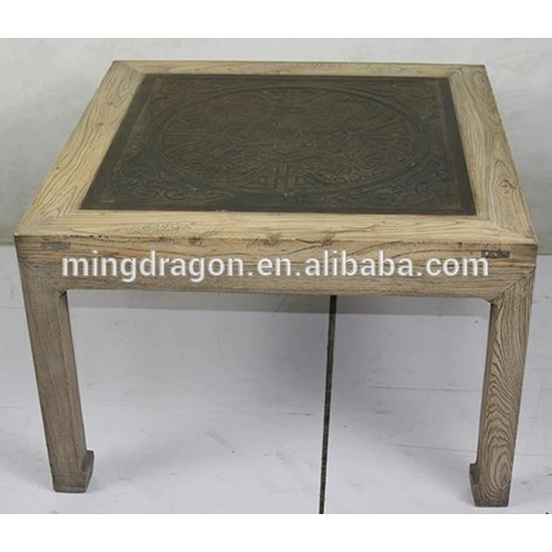 Antique wooden outdoor coffee table