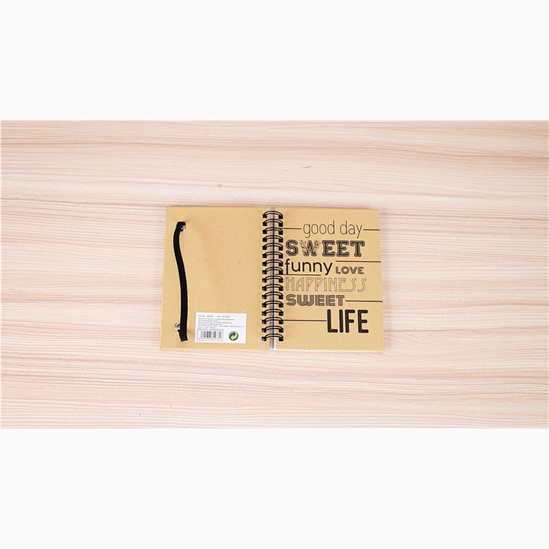 custom office Supplies A6 kraft paper Cover Spiral Coil Notebook Cheap Bulk Lined book