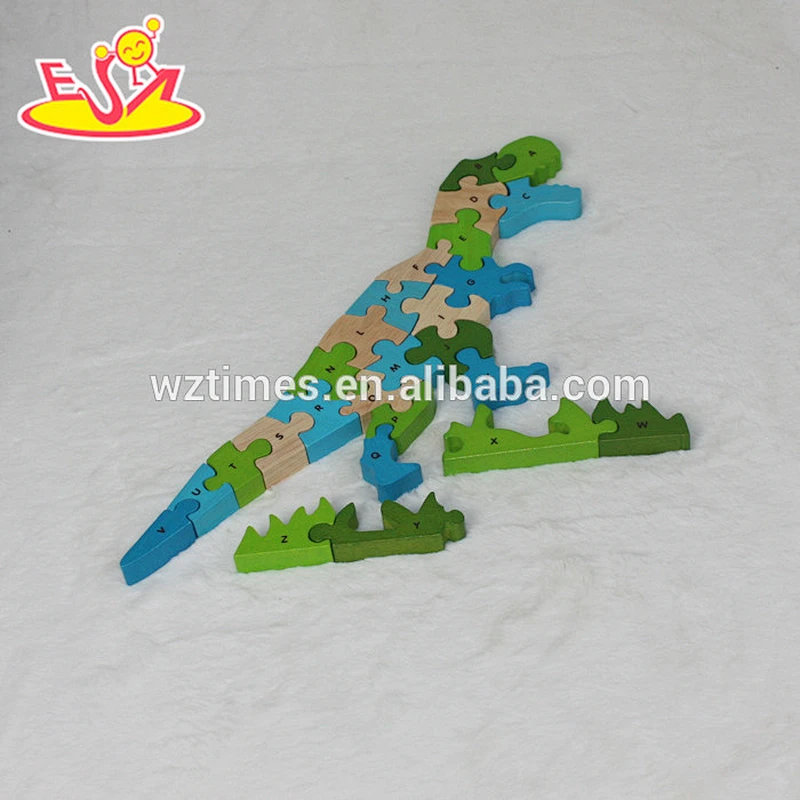 2018 Educational dinosaur design wooden block game for sale W14I034